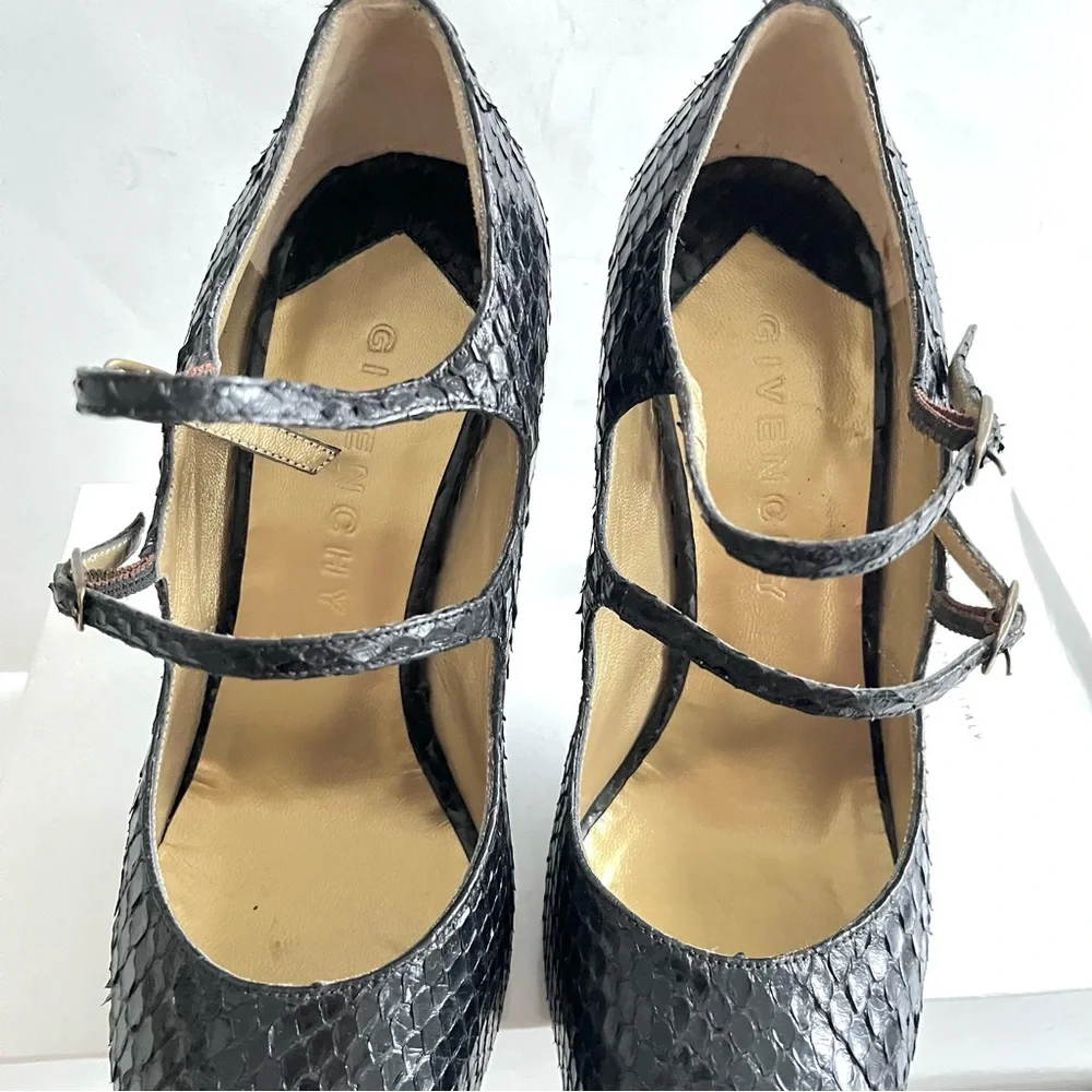 Givenchy black python Mary Jane heels 37.5